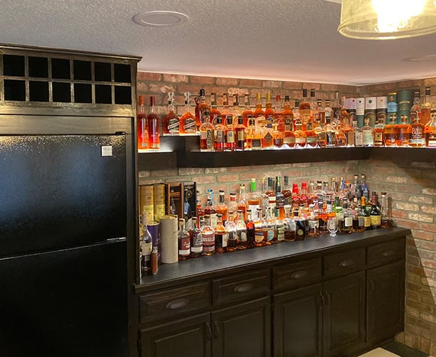 Luxury Bar With Dark Cabinets